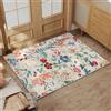 HUGEAR Antiscivolo Zerbino Ingresso Esterno Interno 60x90cm Tappeto Beige Camera Cucina Tappetino Bagno Tappeti Lavabili In Lavatrice Moderno Motivo Floreale Piccolo Pelo Corto Rug