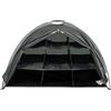 FACULX Scarpiera da campeggio, organizer pieghevole a 9 ripiani, con pannelli rinforzati, tessuto Oxford 210D resistente, per camper, tenda, armadio, vestiti e scarpe (grigio)