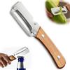 FUFUFA Zero Snag - Pelapatate in legno 2 in 1 in acciaio inox e apribottiglie, manico ergonomico in legno, utensile da cucina manuale per verdure e frutta