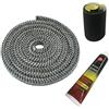 Protalwell Guarnizione per stufa a legna, kit di guarnizioni per porta della stufa a legna da 10 mm, resistente alle alte temperature, corda di ricambio per porte di stufe o camini, colore grigio