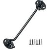 TOPYWMSP Gancio e occhiello 1 pezzo 20,3 cm nero in acciaio inox gancio cabina per porte, cancelli, finestre (200 mm)