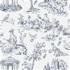 ReWallpaper Carta Da Parati Toile Carta Autoadesiva Decorativa Bianca e Blu 44.5cm×3m Pellicola Adesiva per Mobili Fantasia Armadio Impermeabile Carta Adesiva per Pareti Cucina Bagno