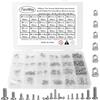 FandWay Set di 1200 viti piccole, set di mini viti, in acciaio inox 304 micro viti per macchina con dadi M1 M1.2 M1.4 M1.6 M2 M2.5, viti a croce per orologiai elettronici
