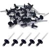 BESTYCHAO 50 pezzi rivetti ciechi in alluminio con flangia grande 4 mm x 12 mm, confezione da 50 (Nero)