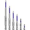 Rayakt Set di 6 punte a croce antiscivolo K5, altamente magnetiche, universali, ideali per avvitatori a percussione, per professionisti e fai da te, incl. 25-50-65-70-90-150 mm