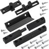 AERZETIX - 2 Kit di accessori per telaio zanzariera: 4 cerniere, 2 maniglie, 2 chiavistelli in plastica nera + 28 viti autofilettanti (Ø3.9x22 mm, Ø3.9x13 mm, Ø3.9x16 mm)