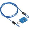 PATIKIL 3.3Piedi (39.4) Cavo Sicurezza Acciaio Con Serratura Combinazione 3 Cifre 1 Set Serratura Da Viaggio Filo Sicurezza Rivestito PVC Doppio Anello Per Valigia Blu Trasparente Blu