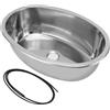 ANKROYU Piccoli lavandini per camper, grande lavabo in acciaio inossidabile, lavello ovale per barche marine con foro di scarico da 40 mm per camper, camper, roulotte, cucina 393x273 mm