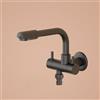 XSDSM Rubinetto per Lavatrice A Muro Rubinetto Solo Acqua Fredda Rubinetti 1/2 con Doppia Uscita Adatto per Bagno O Balcone,Grigio Canna Di Fucile