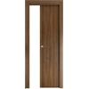 Generico Porta Scorrevole in MDF, 210x60/70/80/90 cm, Design Moderno, Reversibile, con Kit Maniglie e Telaio (Micro Noce, 2100x900)