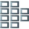 Generico 10 Pezzi Placca 3 Moduli per Scatola 503 Compatibile MATIX - Blu | Design Quadrato e Minimale, Superficie Antigraffio, Perfetta Aderenza al Supporto