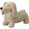 MIJOMA Fermaporta in tessuto felpato, riempito da 1 kg, divertente design accattivante per una decorazione elegante (bassotto, beige)