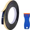 TASSFROO Nastro sigillante in schiuma, nastro sigillante in schiuma paraspifferi adesivo ad alta densità incluso raschietto EVA Schaumstoff Klebeband per vetroceramica 10 mm x 5 mm x 5 m