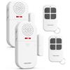 TECKNET Allarme Casa Senza Fili, Antifurto Casa con Telecomando, Allarme Porta Ingresso 4 Modalità 5 Livelli Volume Regolabili, 2-in-1 Allarme e Campanello per Residenza, Negozio, Hotel (2PCS)
