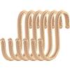 Brute Strength - Ganci a S rivestiti in pelle - Naturale - 6 pezzi | Ganci a S in acciaio inox rivestiti in pelle pieno fiore; per cucina, armadio, officina, bagno e ripostiglio
