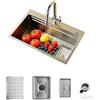 Süßren Lavello nero 70 x 45 cm in acciaio inox (argento, 70 x 45 cm)