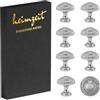 heimzeit Pomelli per Mobili Classic 8 Pezzi in Lega di Zinco Argento | Pomelli Armadio di Alta Qualità Rotondo per Porte, Cassetti e Comodini, con foro e viti, Design Elegante