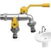 Generico Rubinetto in da esterno - Rubinetto a parete, rubineto per acqua da giardino | Rubineto da esterno in resistente con design antigelo Un ingresso Due uscite per cortile Patio Bagno Uso