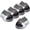 Dalsys 5x Profilo quarto di cerchio esterno 10mm acciaio inox lucidato | Angolo esterno per profili piastrelle, protezione bordi muro e pavimento, finitura bagno e cucina