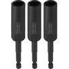 QUARKZMAN 3Pz Bussole per Avvitatore 13mm Metro Profonda Metriche Attacco Esagonale 1/4 Extra Lunghe a 6 punte da 4,3 (110 mm) Prese Chiavi a Bussola Acciaio CR-V Avvitatrici Elettriche