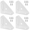 Supertool Staffe angolari, 66 mm x 66 mm, staffe angolari triangolari in metallo, staffe per mensole ad angolo a 90 gradi, per armadietti, scrivanie e letti (bianco)