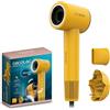 Cecotec Asciugacapelli Compatto e Leggero DryNova Yellow Sun. 1600W, 110000RPM, Motore Brushless, Diffusore e Concentratore, Generatore di Ioni, Silenzioso e Durevole, 4 Impostazioni Temperatura