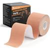 Adamson Tape Kinesiologico - Tape Sportivo Elastico 5 cm x 5 m - Senza Lattice, Resistente all'Acqua - Supporto Muscolare e Articolare - 1 Rotolo Beige - Allenamento & Recupero