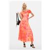 Desigual, Vestito lungo in mesh, Donna, Poliestere, Rosso, L