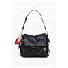Desigual, zaino piccolo effetto pelle, Donna, Poliuretano, Nero, U