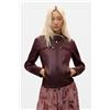 Desigual, giacca effetto pelle, Donna, Poliestere, Rosso, L