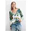 Desigual, maglione leggero stampato, Donna, Bianco, L
