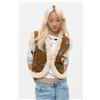 Desigual, gilet ricamato in pelo, Donna, Verde, L