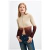 Desigual, Maglione a costine con zip, Donna, Marrone, L