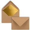 FarbenFroh by GUSTAV NEUSER 25 buste per lettere, colore marrone sabbia con interno dorato, DIN C7, 8,1 x 11,4 cm, con chiusura a umido, 120 g/m², ideali per buoni, regali di denaro