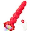 Aurapleasure Anale Plug Perline Vibratore Massaggiatore per Prostata Dilatatore, Rosso