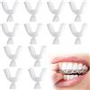 QGH 12 vassoi per sbiancamento dei denti - Stampi per denti in termoplastica trasparente per sbiancamento e protezione dei denti, riutilizzabili