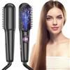 Unipampa Spazzola Lisciante per Capelli Ioni Negativi, Spazzola per Lisciare Portatile, Piastra per Capelli Professionale, Temperatura 140°C-220°C, Riscaldamento Rapido, Display LCD, Anti-Scottatura