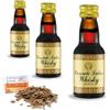 AlcoFermBrew 3 x Essenza Cascade Lakes Whisky 25ml - Aroma Senza Alcol - Miele, Vaniglia, Caramello & Spezie - Con Chips Di Quercia Francese 20g In Omaggio