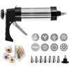 Abiyou Pressa per Biscotti, Biscotti Professionale Pistola con 8 Ugelli e 13 Stencil, Pressa per Pasticceria Invia 100 Sacchetto per Biscotti, Siringhe per Pasticceria,Pressa Biscotti,per Fare Torte