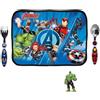 Marvel AVENGERS - Set Tovaglietta Morbida Ripiegabile Sottopiatto Impermeabile CM.30X40 con posate in acciaio inossidabile atossico 2 pezzi cucchiaio e forchetta Hulk Supereroi