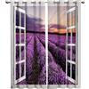 HATEGE Tende Oscuranti Viola Lavanda per Interni Stampa 3D Tenda Oscurante Paesaggio Tende Termiche Isolanti con Anelli per Camera da Letto Soggiorno 2 Pezzi 75x166 cm