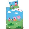 BrandMac Peppa Pig Set Copripiumino per Bambini | Copripiumino 140x200 cm + Federa 50x70 cm, 100% Cotone | Completo Letto per Bambini Morbido e Traspirante | Biancheria da Letto Singola Colorata Peppa Pig