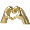 Moaobooh Scultura a forma di cuore a mano, statua moderna del dito dell'amore, statua decorativa con gesto romantico per soggiorno, ufficio e camera per matrimoni creativi (oro)