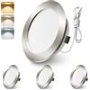 ALUSSO LIGHTING Set di 3 Faretti LED da Incasso, 12V led integrati 4W Cavo di Collegamento da 60 cm,3CCT 3000K Bianco Caldo 4000K Bianca Naturale 6000K Bianca Fredda, Apertura Ø55mm - Ø58mm Nichel