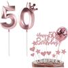 Bolosa Decorazione per Torta Compleanno con Numeri 50, Donna e Uomo
