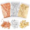 Pwsap 3 Confezioni Scaglie di Foglia d'oro Dorato,15g Fogli Imitazione Foglia, Foglia d'oro Fiocchi di Foglie d'oro per Doratura ideali per Doratura, Mobili, Pittura, Artigianato, Unghie, Progetti artistici