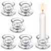 xiaowanwan 6 Pezzi Portacandele Vetro,Candeliere Trasparente,Porta Candele da Tavolo per Natalizio Matrimoni Feste (Trasparente)