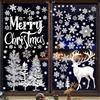LOMIMOS 9 Pezzi Adesivi per Finestre di Natale, Adesivi Statici Riutilizzabili e Autoadesivi per Finestre con Motivo di Fiocchi di Neve e Alci come Decorazione per Natale