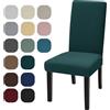 YSTELLAA Coprisedie Con Schienale 6 Pezzi, Coprisedia Elasticizzati Universal, Jacquard Fodere Sedie Soggiornoi, Fodera Sedia Antigraffio, Copertura Sedia Lavabile, Super Morbido, Verde Scuro