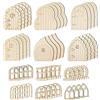 Steharlly 48Pcs Porta Fatata in Legno Non Verniciato Pezzi di Porta da Giardino, Porta delle Fate Mini Porta in Legno Porte di Gnomo Porta Fata in Legno, Porta Elfo, Parti della Porta del Giardino